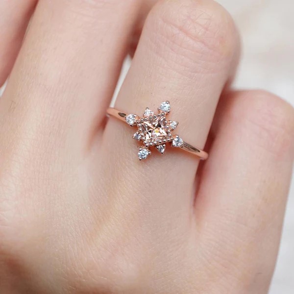 Round Moissanite Diamond Sterling Silver Stud Halo Diamond Earring